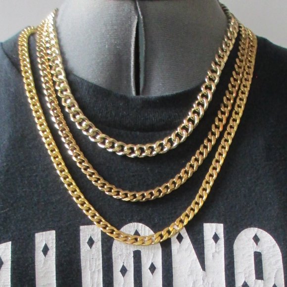 BUNDLE OF 3 GOLDTONE CHAINS - Picture 2 of 7